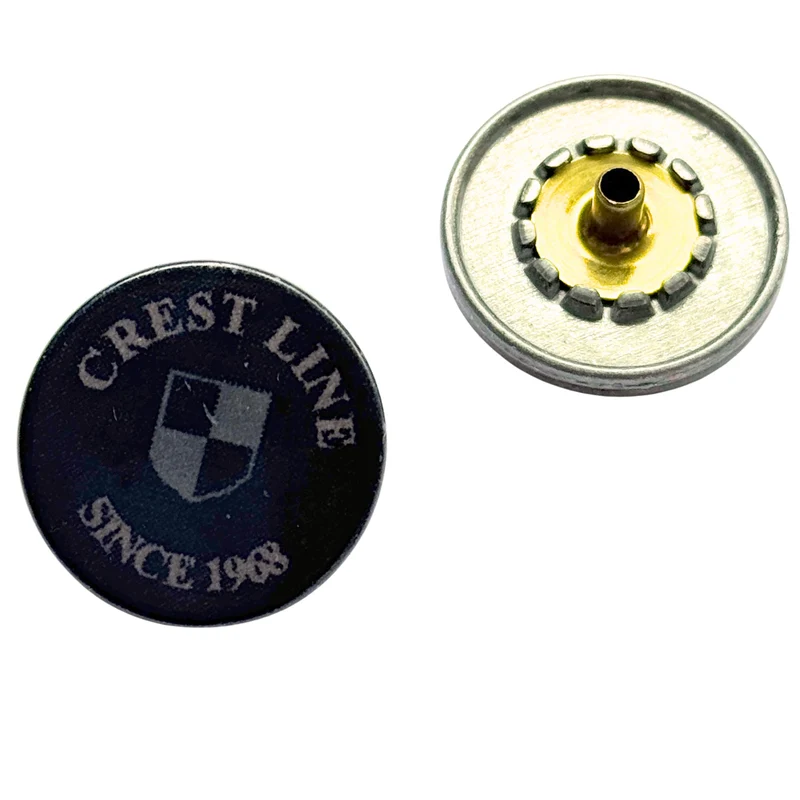 Druckknopf Wappen Crest Line Grau 5 mm – Metallknopf NK-102