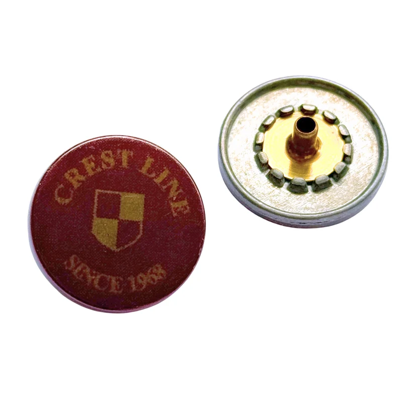 Druckknopf Wappen Crest Line Bordeauxrot 5 mm – Metallknopf NK-102