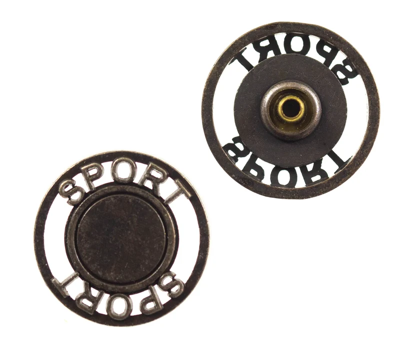 Druckknopf Sport Altsilber 5 mm – Metallknopf NK-122