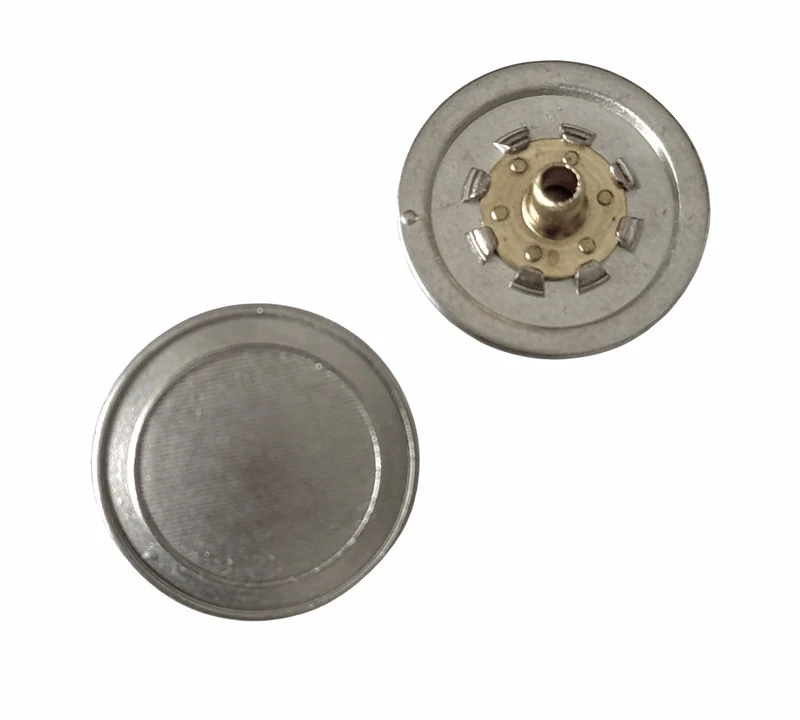Druckknopf leicht gewölbt mit Rand Silber – Metallknopf NK-33
