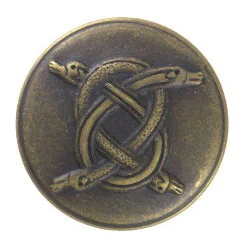 Druckknopf Seemannsknoten Altgold – Metallknopf NK-198