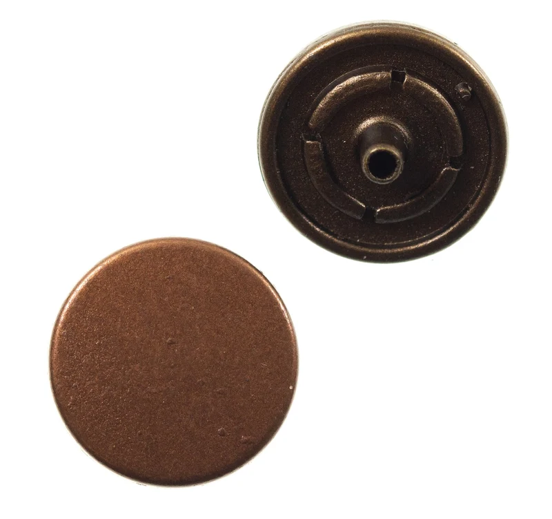 Druckknopf schlicht flach Altkupfer – Metallknopf NK-26