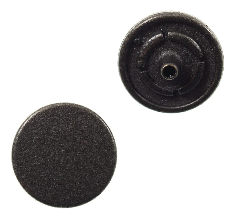 Druckknopf schlicht flach Altsilber – Metallknopf NK-26