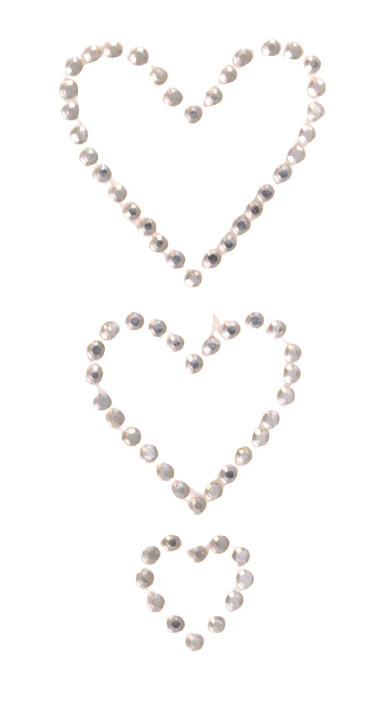 Applikation Herzchen Strass Weiß – Kristall-Bügelmotiv AM-ST-7
