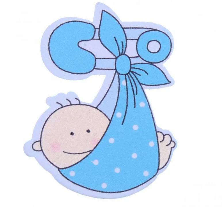 Holzapplikation Baby Blau zum Annähen – HK-SO-6-02
