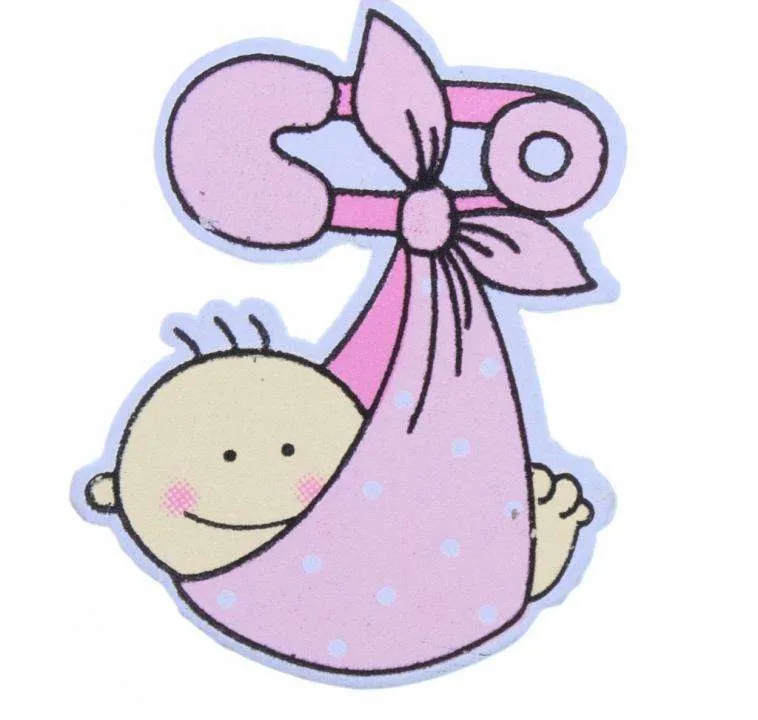Holzapplikation Baby Rosa/Pink zum Annähen – HK-SO-6-01
