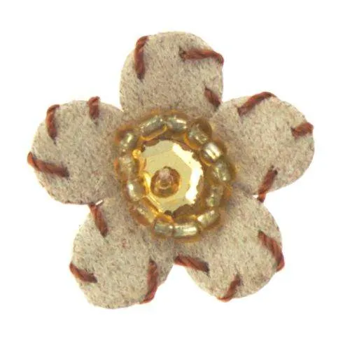 Bügelbild Blüte Beige Braun – Applikation AM-36