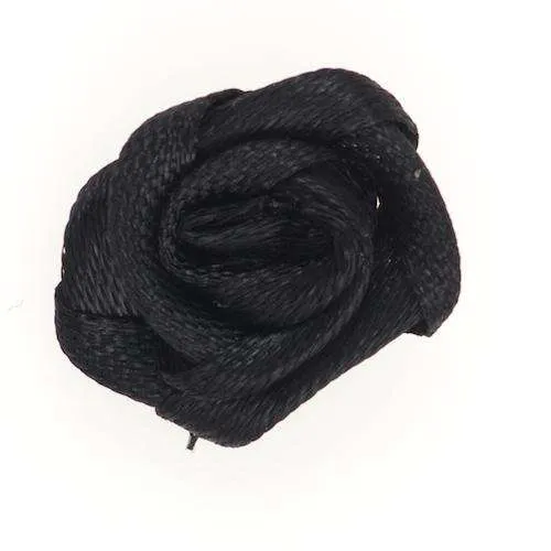 Applikation Bändchen Rose Schwarz – Stoff AP-100